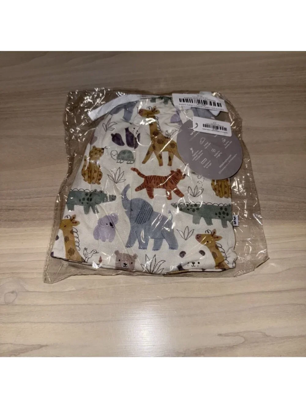 NWT Little Sleepies Sweet Safari Layette Zippy One Piece Baby Size 3-6 Months